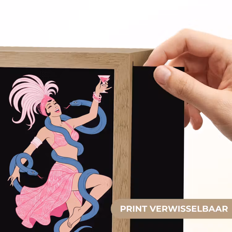 Lightbox - Wandlamp - Vrouw - Danseres - Slangen - Art Deco - Roze — 6