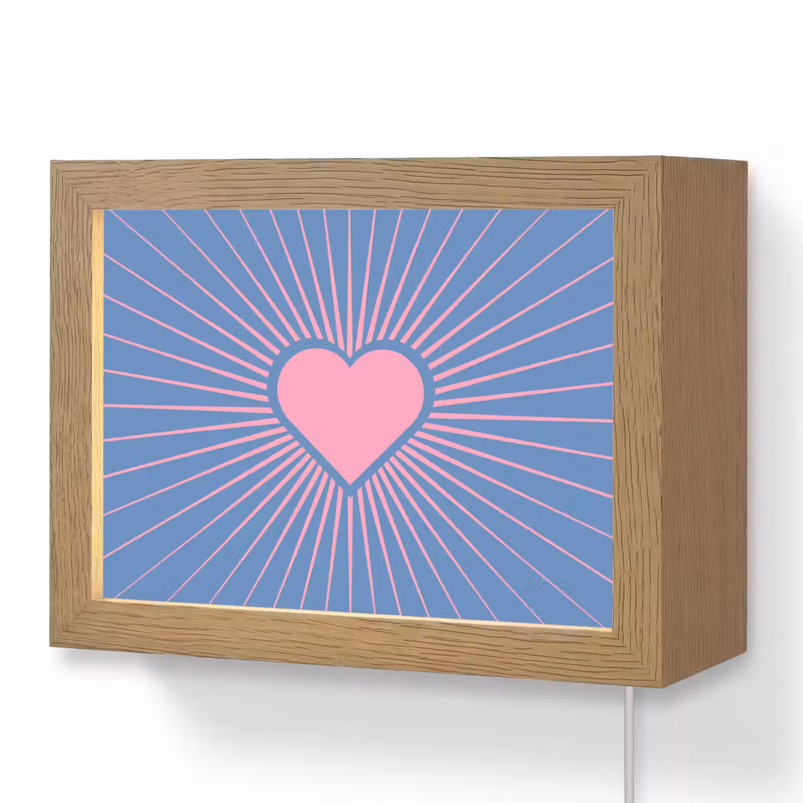 Lightbox - Wandlamp - Hart - Stralen - Liefde - Modern - Roze — 1
