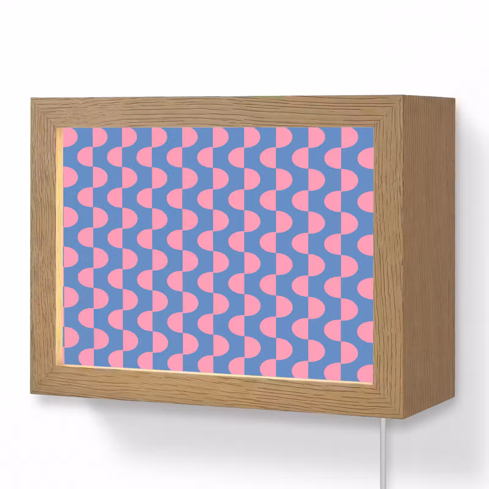Lightbox - Wandlamp - Patroon - Halve cirkels - Abstract - Modern - Roze - Blauw — 1