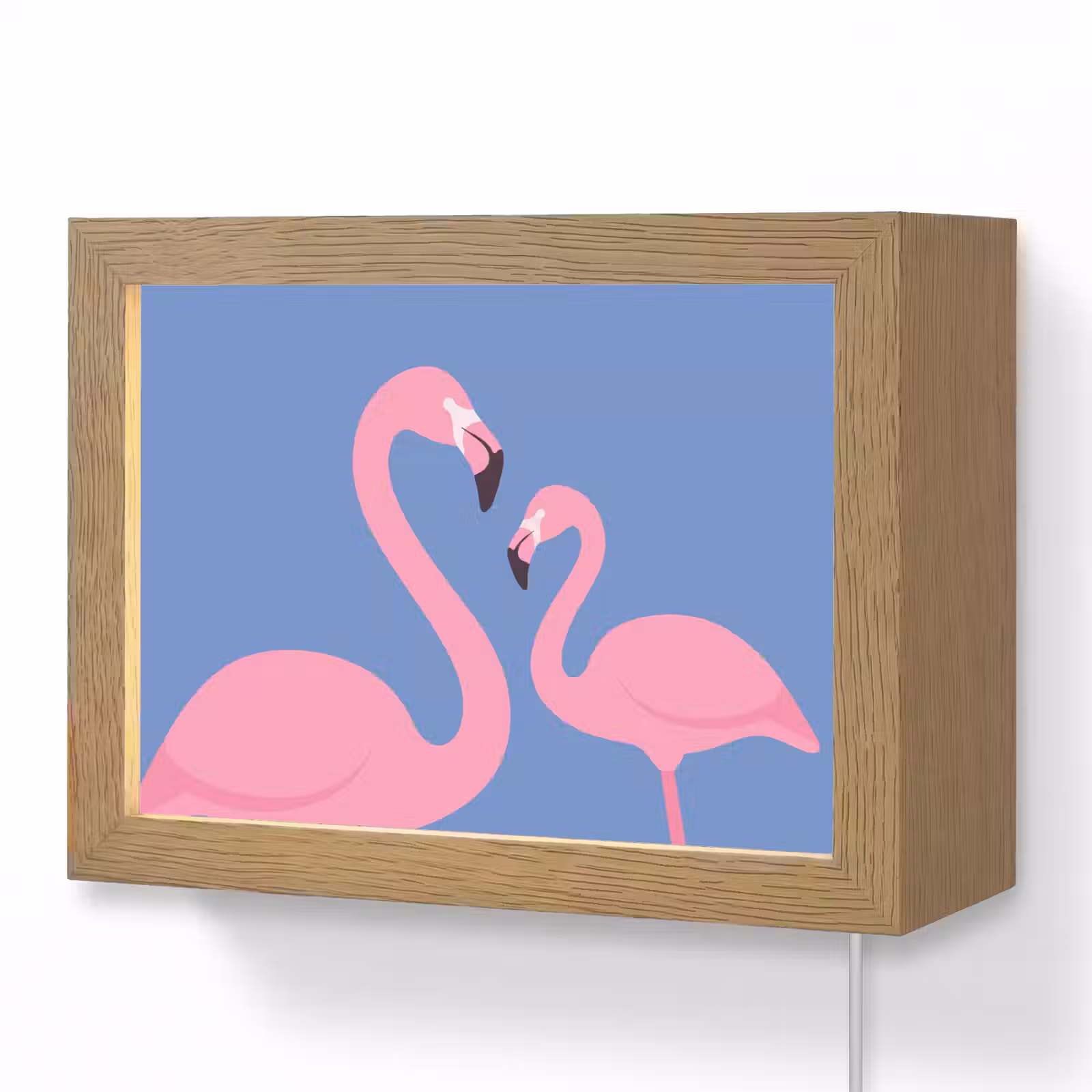 Lightbox - Wandlamp - Vogel - Paar - Dieren - Modern - Roze — 1