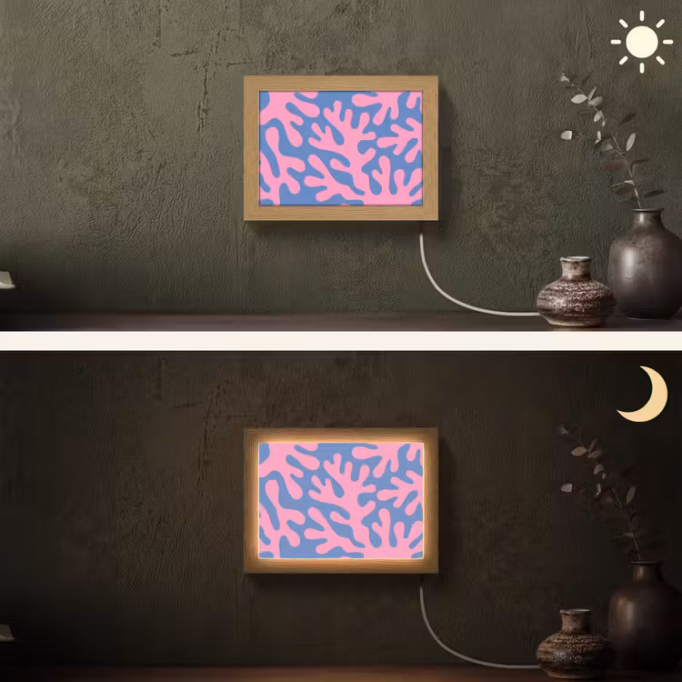 Lightbox - Wandlamp - Abstract - Vormen - Roze - Blauw — 3