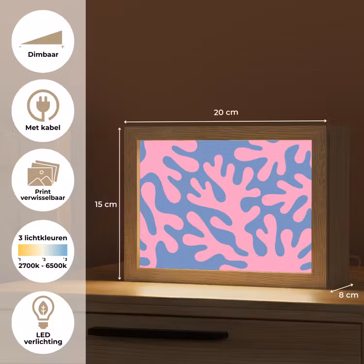 Lightbox - Wandlamp - Abstract - Vormen - Roze - Blauw — 9