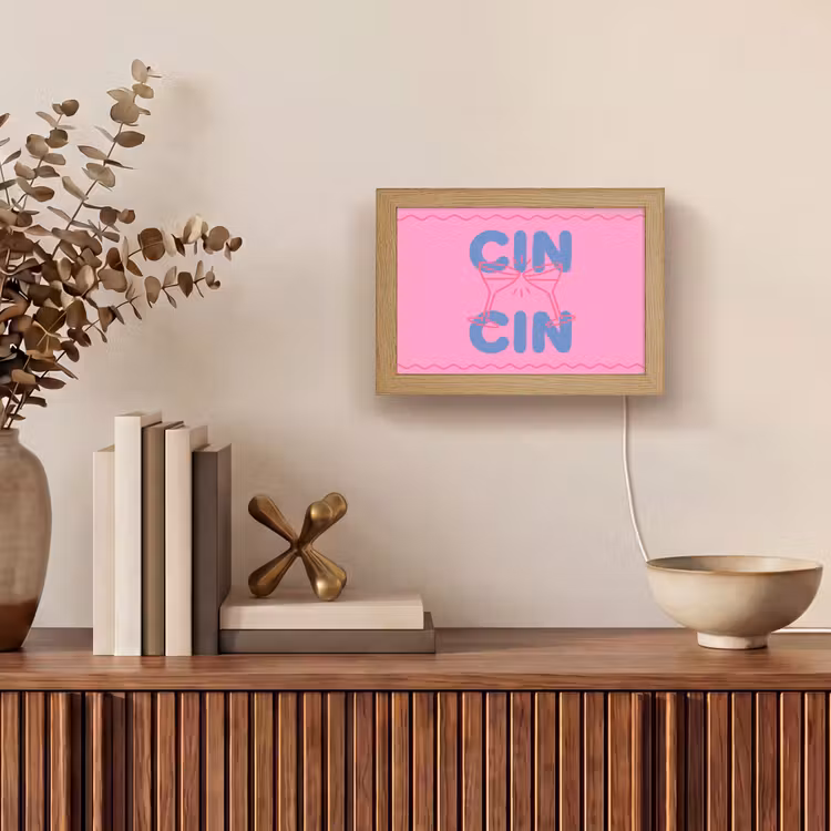 Lightbox - Wandlamp - Drank - Glazen - Proost - Modern - Roze — 4