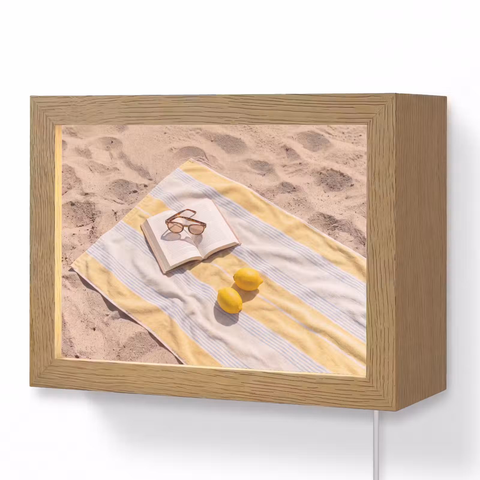 Lightbox - Wandlamp - Boek - Zonnebril - Strand - Zomer - Geel — 1