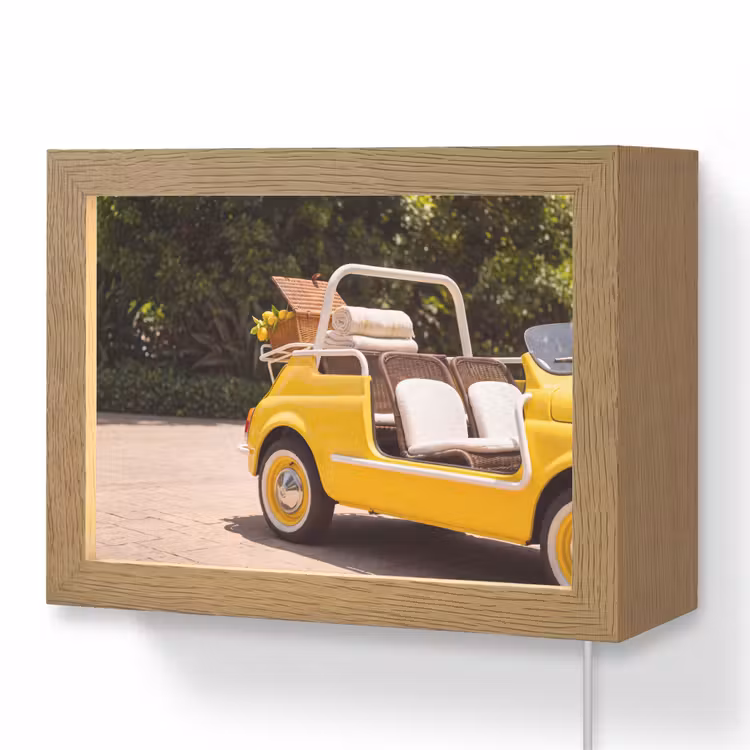 Lightbox - Wandlamp - Auto - Picknick - Zomer - Geel — 1