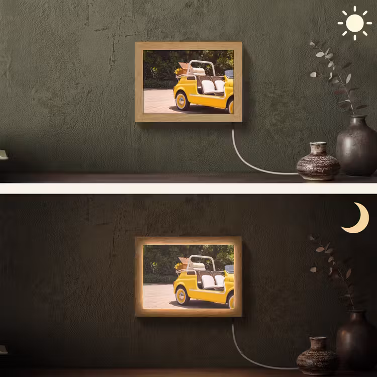 Lightbox - Wandlamp - Auto - Picknick - Zomer - Geel — 3
