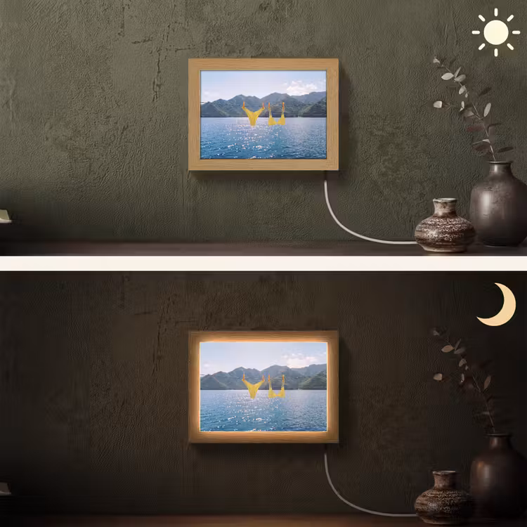 Lightbox - Wandlamp - Badmode - Bikini - Zee - Bergen - Geel — 3