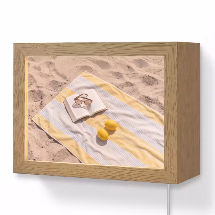 Lightbox - Wandlamp - Boek - Zonnebril - Strand - Zomer - Geel — 1