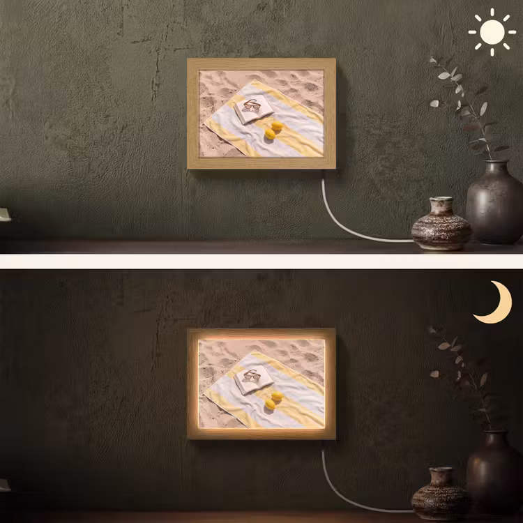 Lightbox - Wandlamp - Boek - Zonnebril - Strand - Zomer - Geel — 3