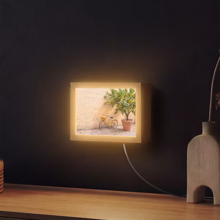 Lightbox - Wandlamp - Fiets - Mand - Eten - Geel - Zomer — 2