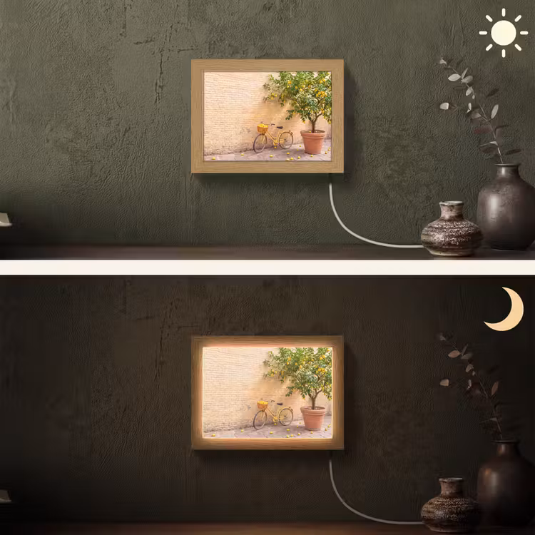 Lightbox - Wandlamp - Fiets - Mand - Eten - Geel - Zomer — 3