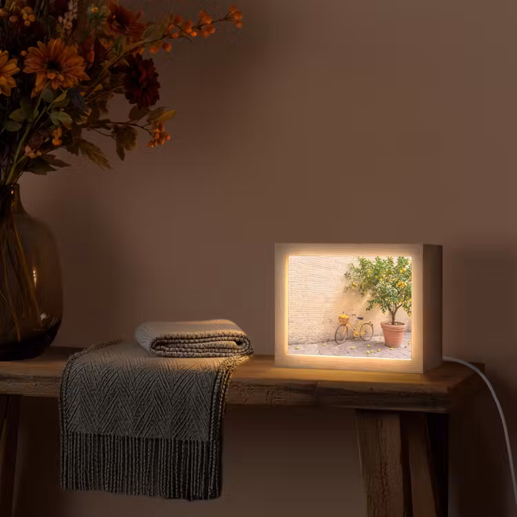 Lightbox - Wandlamp - Fiets - Mand - Eten - Geel - Zomer — 5