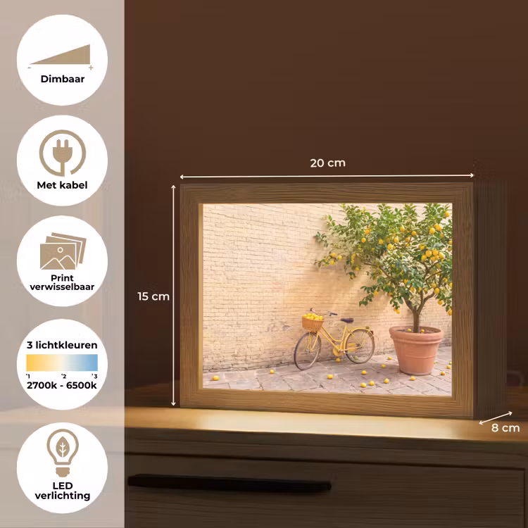 Lightbox - Wandlamp - Fiets - Mand - Eten - Geel - Zomer — 9