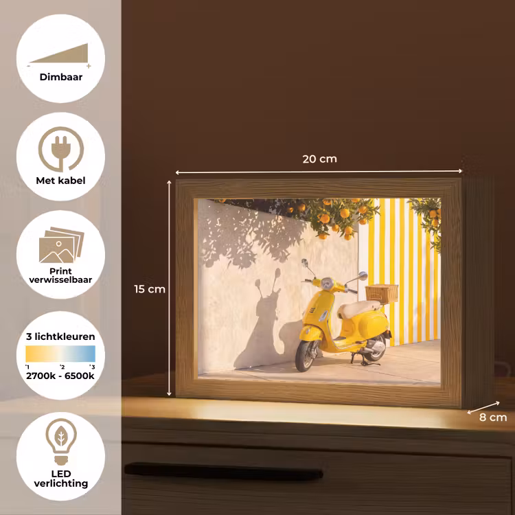 Lightbox - Wandlamp - Scooter - Natuur - Zomer - Geel - Mediterraan — 9