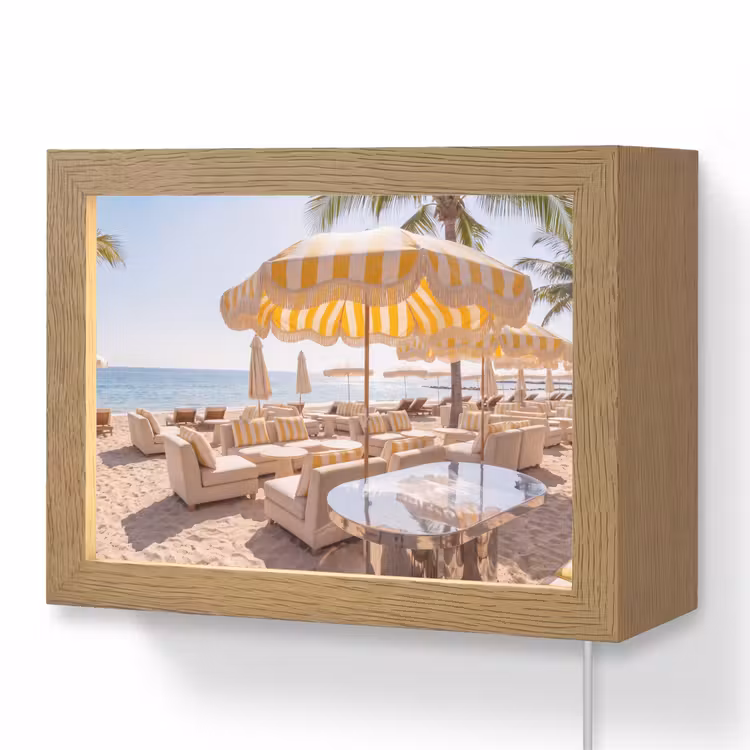 Lightbox - Wandlamp - Strand - Ligbedden - Vakantie - Modern - Geel — 1