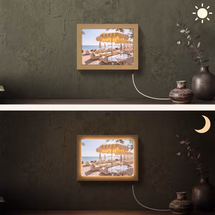 Lightbox - Wandlamp - Strand - Ligbedden - Vakantie - Modern - Geel — 3