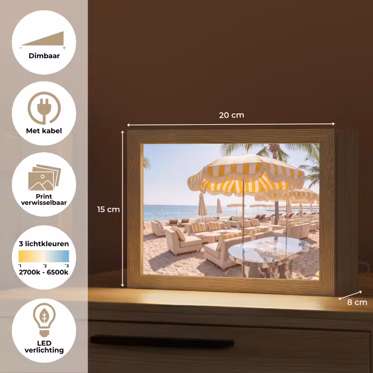 Lightbox - Wandlamp - Strand - Ligbedden - Vakantie - Modern - Geel — 9