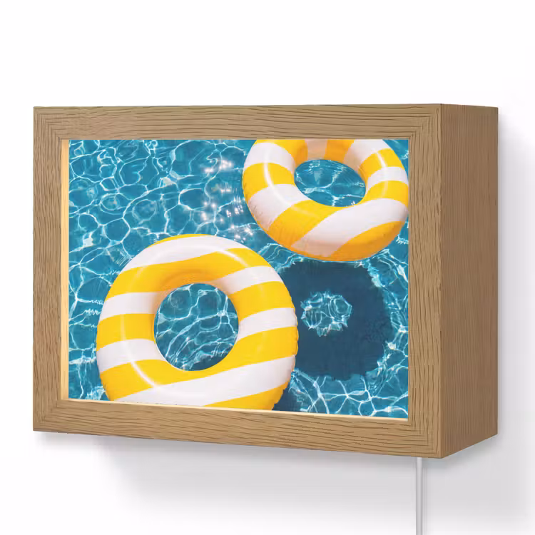 Lightbox - Wandlamp - Zwembad - Zwembanden - Zomer - Geel - Blauw — 1