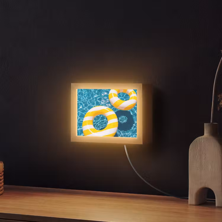Lightbox - Wandlamp - Zwembad - Zwembanden - Zomer - Geel - Blauw — 2