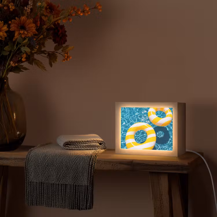Lightbox - Wandlamp - Zwembad - Zwembanden - Zomer - Geel - Blauw — 5