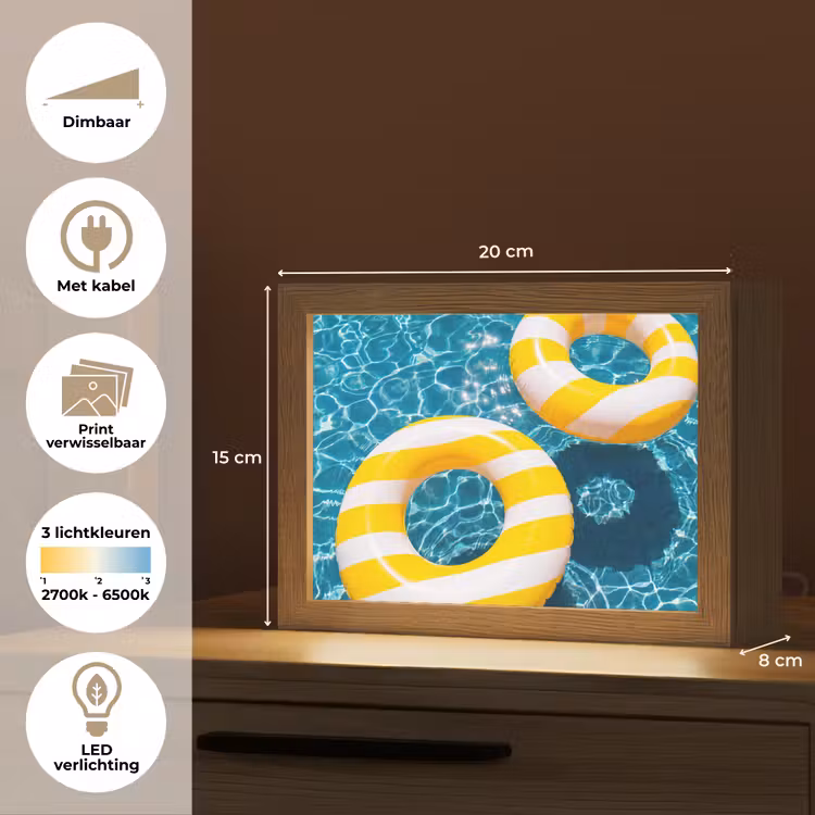 Lightbox - Wandlamp - Zwembad - Zwembanden - Zomer - Geel - Blauw — 9
