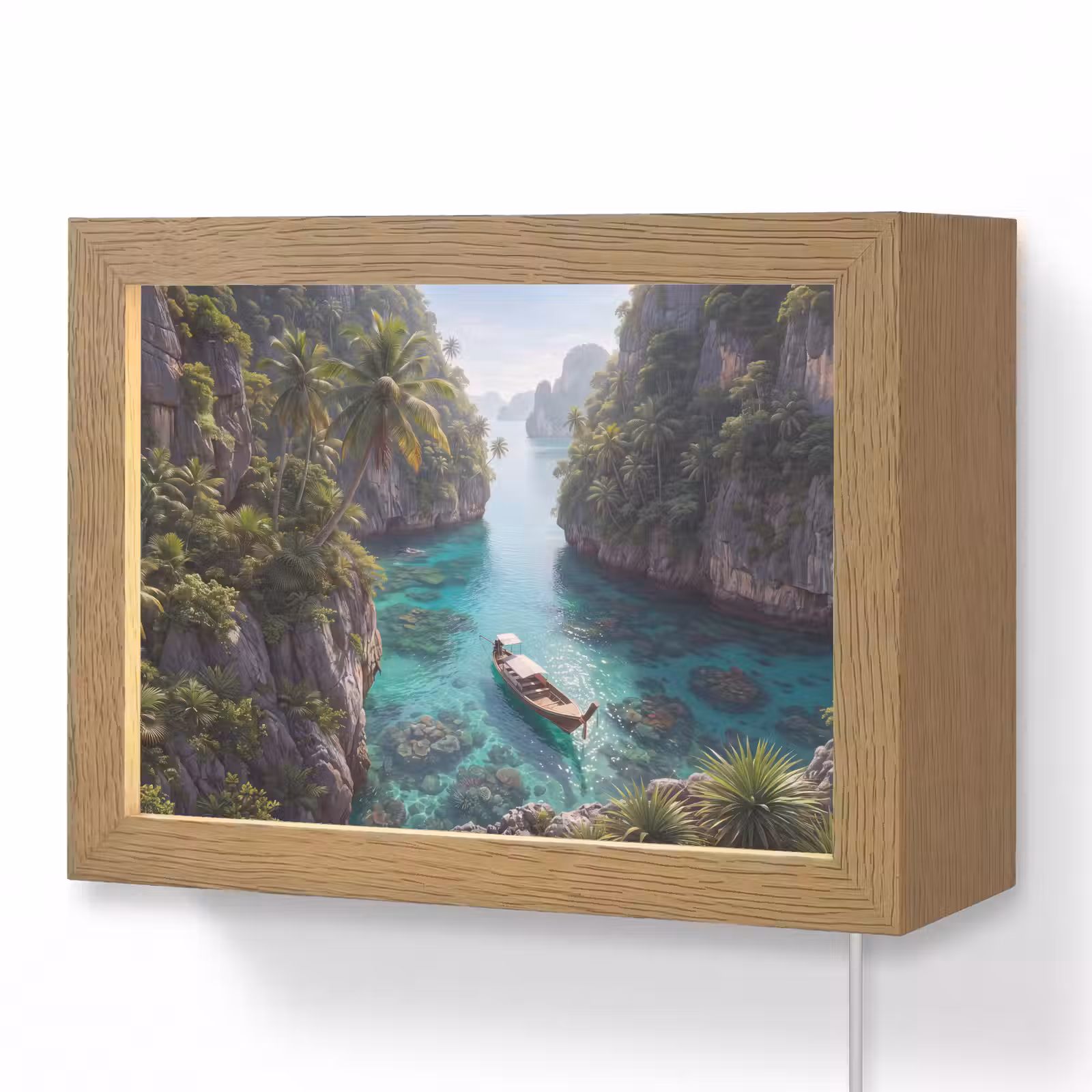 Lightbox - Wandlamp - Eiland - Tropisch - Water - Palmbomen - Natuur — 1