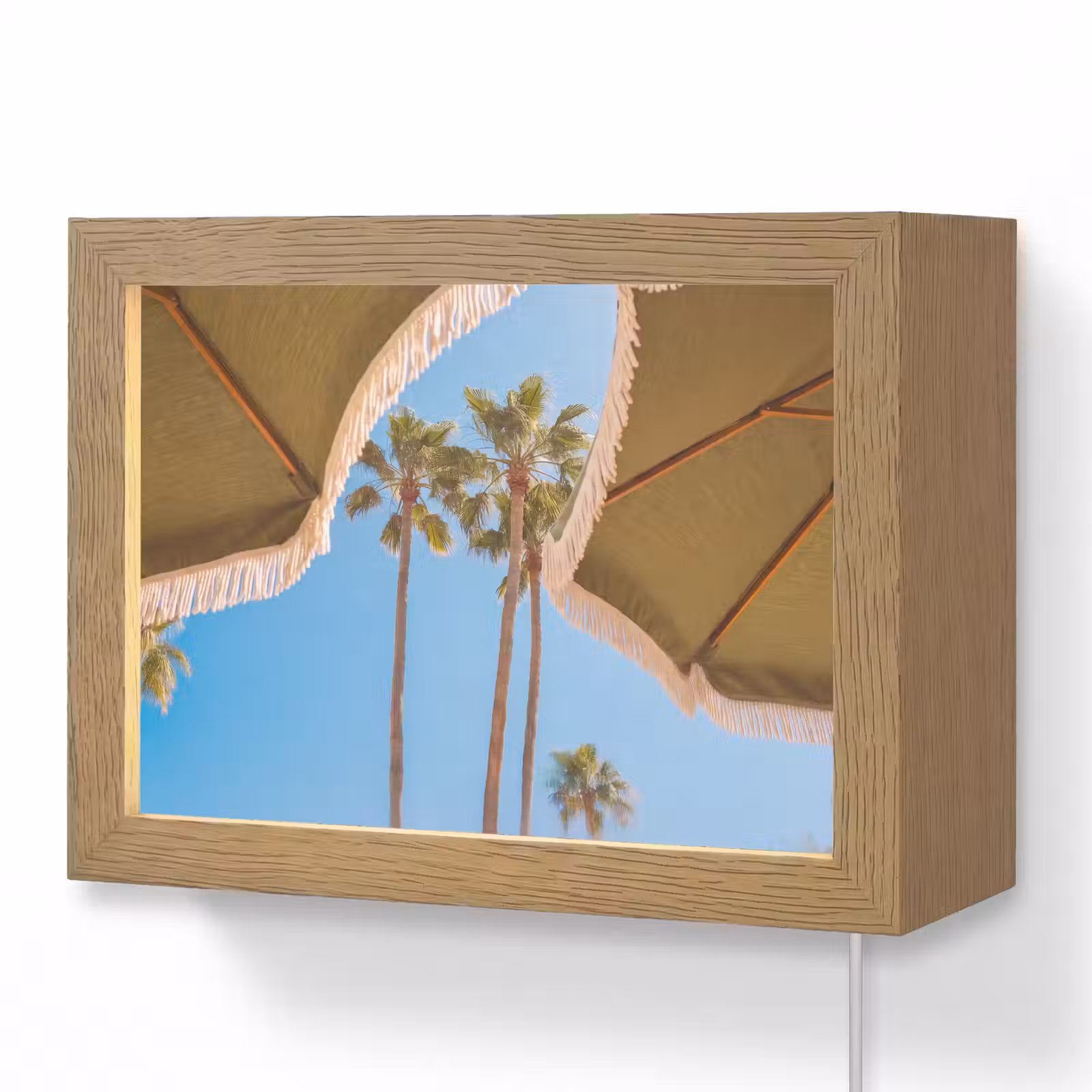 Lightbox - Wandlamp - Parasol - Groen - Franjes - Zomer - Tropisch — 1