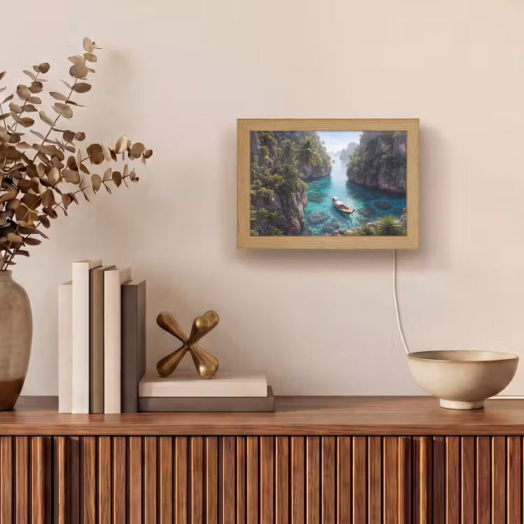Lightbox - Wandlamp - Eiland - Tropisch - Water - Palmbomen - Natuur — 4