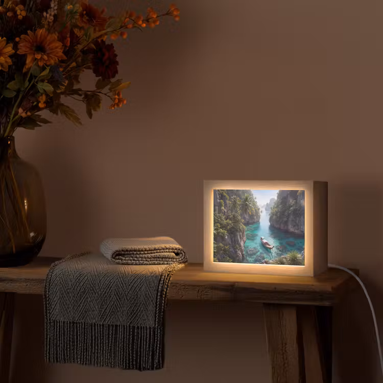 Lightbox - Wandlamp - Eiland - Tropisch - Water - Palmbomen - Natuur — 5