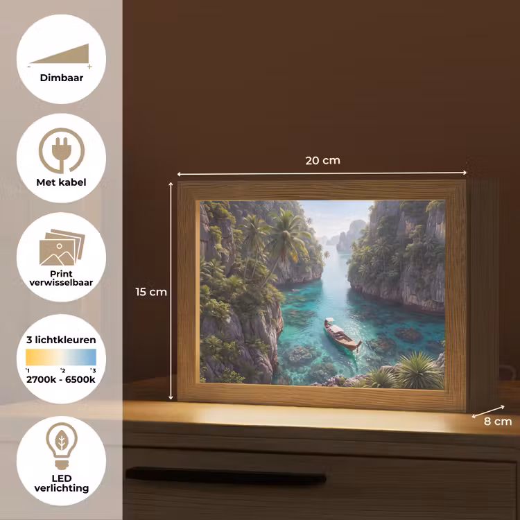 Lightbox - Wandlamp - Eiland - Tropisch - Water - Palmbomen - Natuur — 9