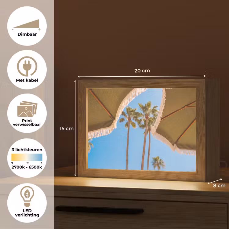 Lightbox - Wandlamp - Parasol - Groen - Franjes - Zomer - Tropisch — 9