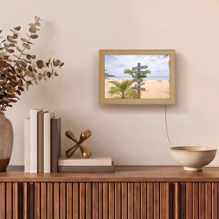 Lightbox - Wandlamp - Strand - Wegwijzer - Palmen - Tropisch - Groen — 4