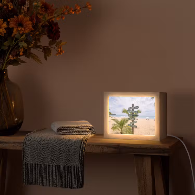 Lightbox - Wandlamp - Strand - Wegwijzer - Palmen - Tropisch - Groen — 5