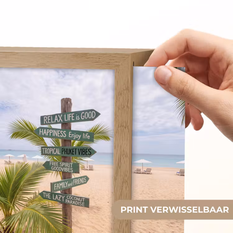 Lightbox - Wandlamp - Strand - Wegwijzer - Palmen - Tropisch - Groen — 6
