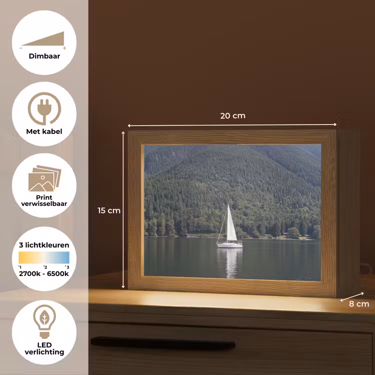 Lightbox - Wandlamp - Zeilboot - Water - Bergen - Natuur - Groen — 9