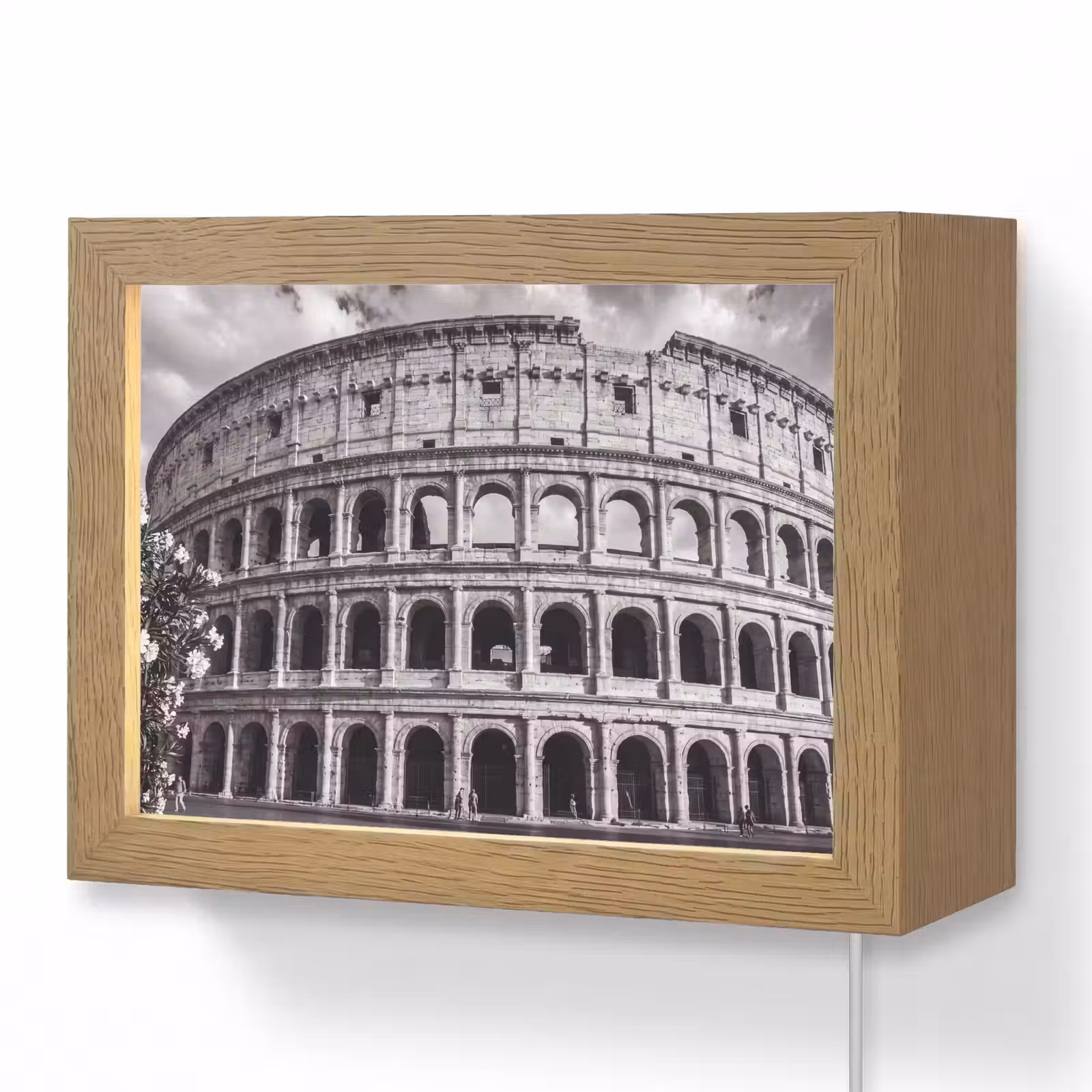 Lightbox - Wandlamp - Architectuur - Colosseum - Rome - Historisch - Zwart-wit — 1