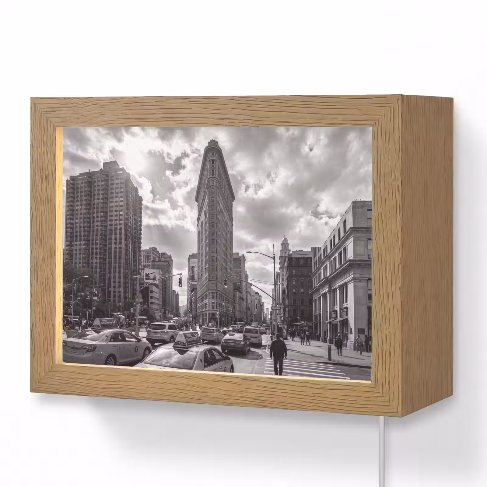 Lightbox - Wandlamp - Gebouw - Hoogbouw - Stad - Architectuur - Zwart-wit — 1