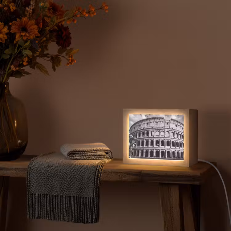 Lightbox - Wandlamp - Architectuur - Colosseum - Rome - Historisch - Zwart-wit — 5