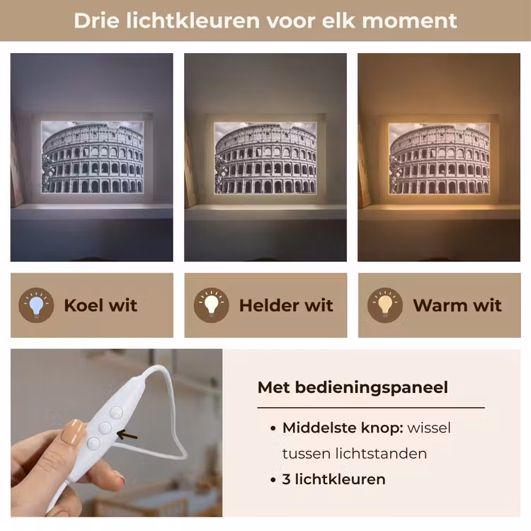 Lightbox - Wandlamp - Architectuur - Colosseum - Rome - Historisch - Zwart-wit — 7