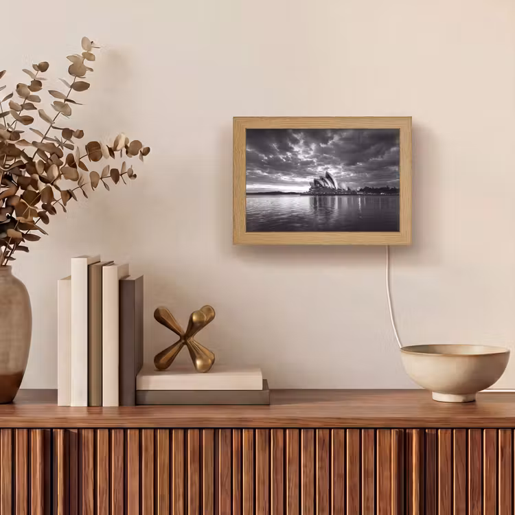 Lightbox - Wandlamp - Architectuur - Water - Stad - Modern - Zwart-wit — 4