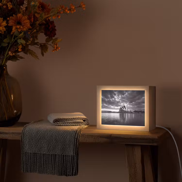 Lightbox - Wandlamp - Architectuur - Water - Stad - Modern - Zwart-wit — 5