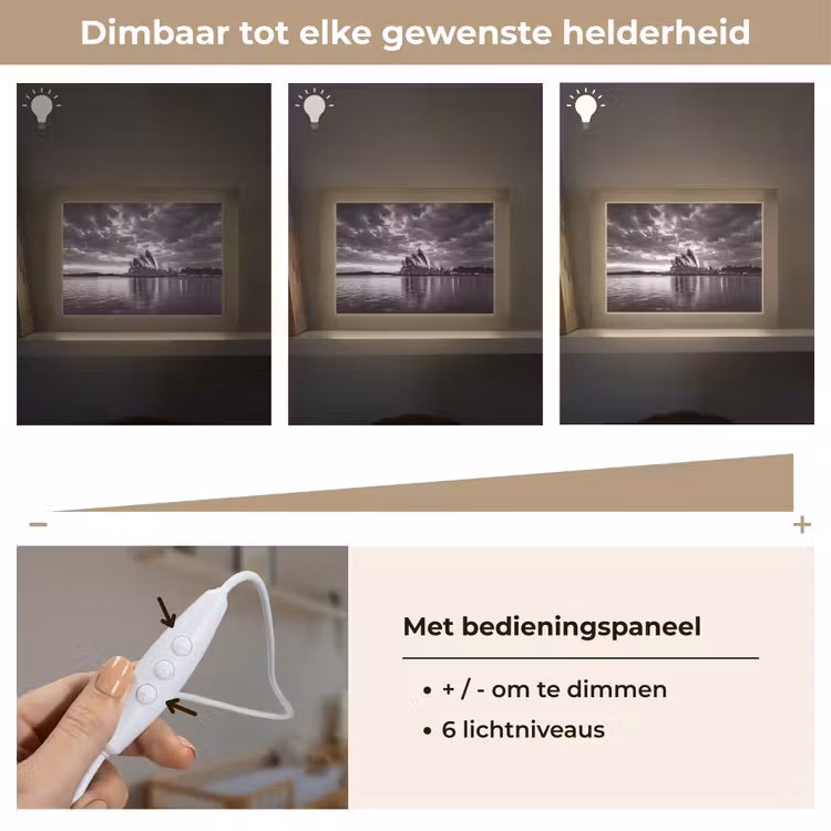 Lightbox - Wandlamp - Architectuur - Water - Stad - Modern - Zwart-wit — 8