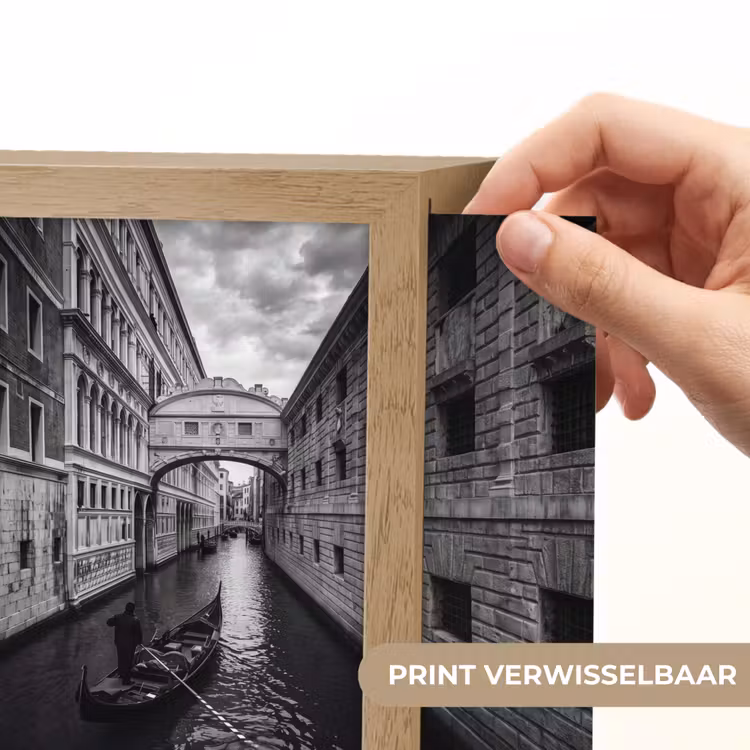 Lightbox - Wandlamp - Boot - Waterweg - Stad - Zwart-wit - Architectuur — 6