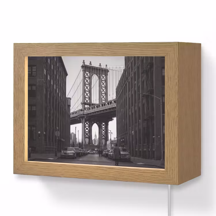 Lightbox - Wandlamp - Brug - Stad - Architectuur - Modern - Zwart-wit — 1