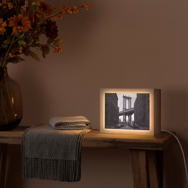 Lightbox - Wandlamp - Brug - Stad - Architectuur - Modern - Zwart-wit — 5