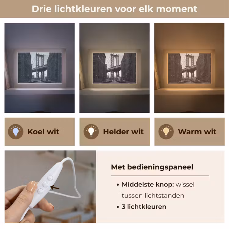 Lightbox - Wandlamp - Brug - Stad - Architectuur - Modern - Zwart-wit — 7