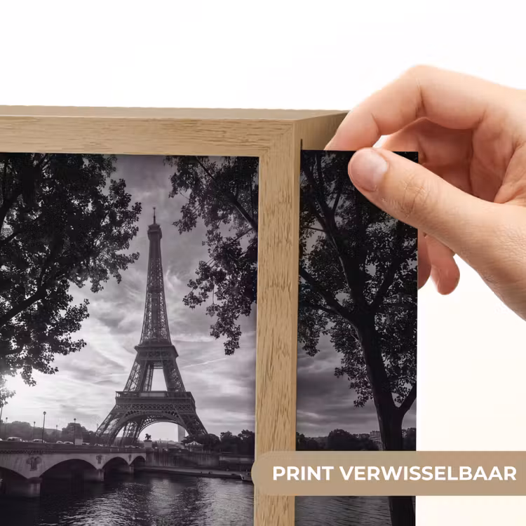 Lightbox - Wandlamp - Eiffeltoren - Parijs - Rivier - Architectuur - Zwart-wit — 6