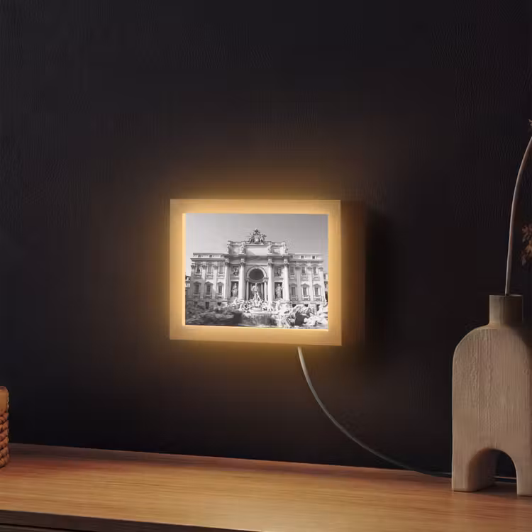 Lightbox - Wandlamp - Fontein - Beelden - Architectuur - Zwart-wit — 2