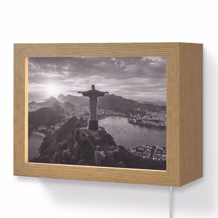 Lightbox - Wandlamp - Monument - Stadsgezicht - Landschap - Zwart-wit — 1
