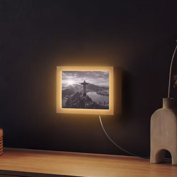 Lightbox - Wandlamp - Monument - Stadsgezicht - Landschap - Zwart-wit — 2